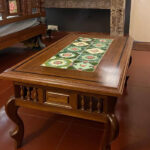 Chettinadu Traditional Teak Wood Coffee Table with Ceramic Tile Inlay – PU Matte Finish Heritage Centerpiece